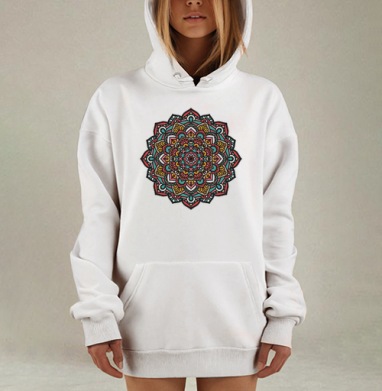 Моя мандала, Hoodie Mjhigh Dig, оверсайз, утепленная