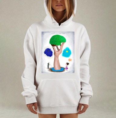 Не крадите у детей будущее и мечты — символический арт, Hoodie Mjhigh Dig, оверсайз, утепленная
