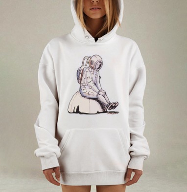 Меланхоличный космонавт в мягкой позе, Hoodie Mjhigh Dig, оверсайз, утепленная