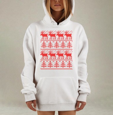 Олени в лесу, Hoodie Mjhigh Dig, оверсайз, утепленная
