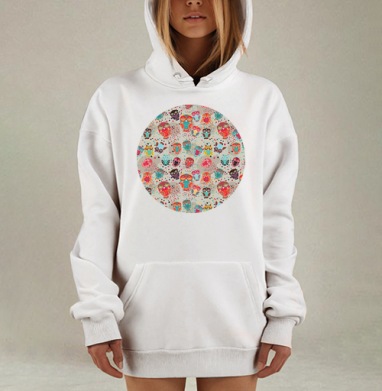 Owls owls 3, Hoodie Mjhigh Dig, оверсайз, утепленная