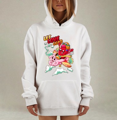 Пусть любовь ведет, Hoodie Mjhigh Dig, оверсайз, утепленная