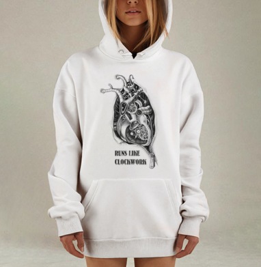 Сердце, Hoodie Mjhigh Dig, оверсайз, утепленная