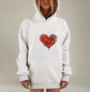 Плакат «Вместо сердца — пламенный мотор» стимпанк, Hoodie Mjhigh Dig, оверсайз, утепленная