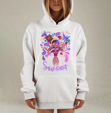 Сладкий, Hoodie Mjhigh Dig, оверсайз, утепленная