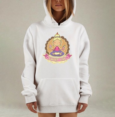 Sweet, Hoodie Mjhigh Dig, оверсайз, утепленная