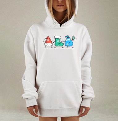 Веселое рождественское шествие друзей, Hoodie Mjhigh Dig, оверсайз, утепленная