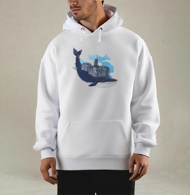 Whale city, Толстовка Mjhigh, утепленная