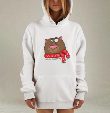 Winter is coming, Hoodie Mjhigh Dig, оверсайз, утепленная