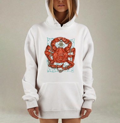 Морской краб в канатах со штурвалом, Hoodie Mjhigh Dig, оверсайз, утепленная