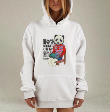 Панда в детской советской одежде с игрушечным грузовиком в СССР, Hoodie Mjhigh Dig, оверсайз, утепленная