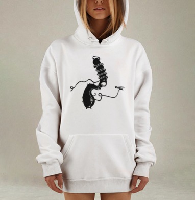 Сюрреалистическое существо с предложением необычного контакта, Hoodie Mjhigh Dig, оверсайз, утепленная