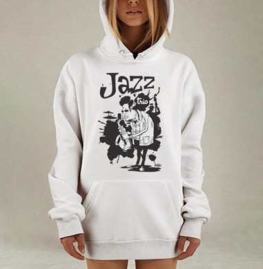 Jazz trio, Hoodie Mjhigh Dig, оверсайз, утепленная