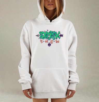 Логотип Шоу Идиотов, Hoodie Mjhigh Dig, оверсайз, утепленная
