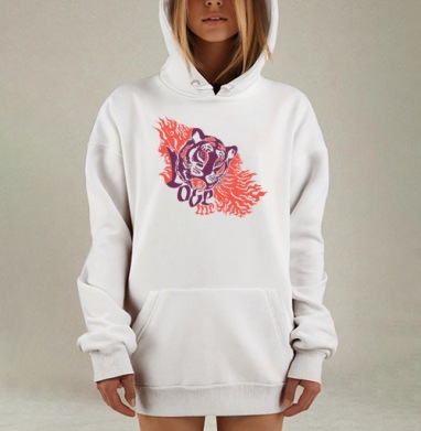 Голова тигра в огненном пламени Lose Me, Hoodie Mjhigh Dig, оверсайз, утепленная