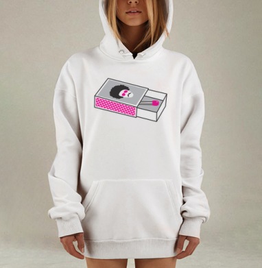 Стилизованное лицо с афро прической и розовыми очками на коробке, Hoodie Mjhigh Dig, оверсайз, утепленная