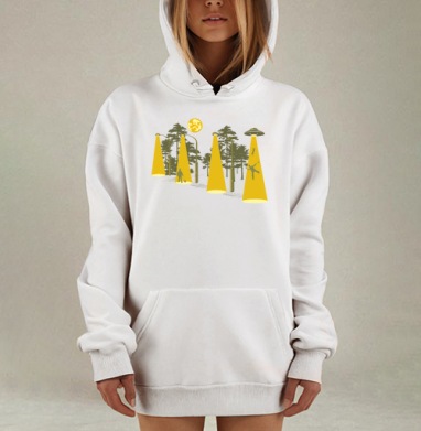 Ночное похищение инопланетянами среди улиц города, Hoodie Mjhigh Dig, оверсайз, утепленная