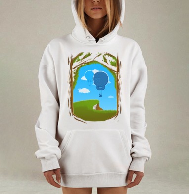Воздушность.., Hoodie Mjhigh Dig, оверсайз, утепленная