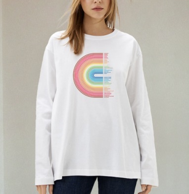 Rainbow Gradient Colors – Радужный Градиент Цветов, Футболка лонгслив женская белая