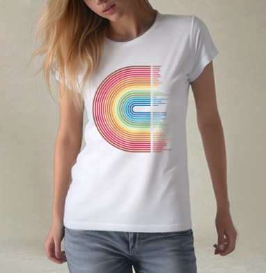 Rainbow Gradient Colors – Радужный Градиент Цветов, Футболка женская белая 180гр