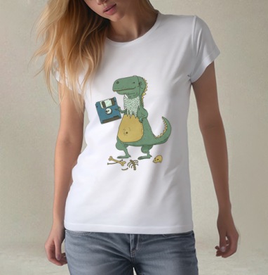 Dino, Футболка женская белая 180гр