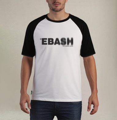 EBASH с эффектом движения и логотипом Cannibal Racing - Футболка мужская REGULAR реглан бел/черный, страница 6