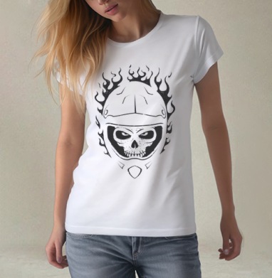 Fire Rider, Футболка женская белая 180гр