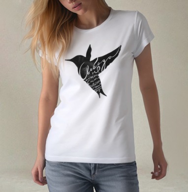 Freedom bird, Футболка женская белая 180гр