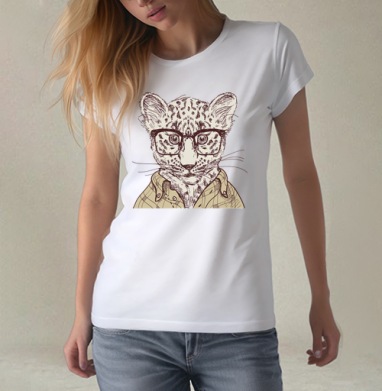 Hipster wild, Футболка женская белая 180гр