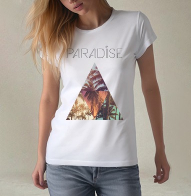 Paradise, Футболка женская белая 180гр