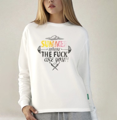 Summer is gone, Футболка лонгслив женская белая