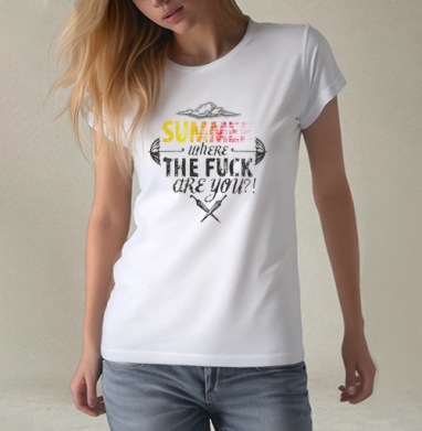 Summer is gone, Футболка женская белая 180гр