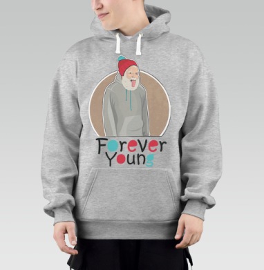 Веселый старик Forever Young с яркой шапкой, Толстовка Mjhigh–Mel, утепленная