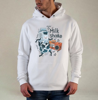 MilkShake!, Толстовка белая Regular, утепленная
