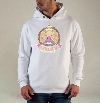 Sweet, Толстовка белая Regular, утепленная