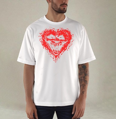 Evilheart - Купить мужские футболка oversize–limitless Монстры в Москве, цена мужских футболки oversize–limitless  с прикольными принтами - магазин дизайнерской одежды Maryjane