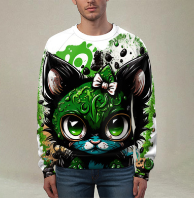Ядовитый котенок в стиле Pop Surrealism, Свитшот мужской 3D