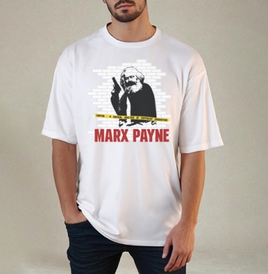 MARX PAYNE, Футболка / Мужчинам / Оверсайз / Белая / C принтом