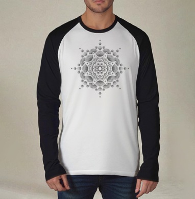 Стилизованный цветок, Футболка длинный рукав / Мужчинам / Реглан / Принт