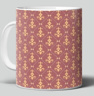 Lily Seamless Pattern / Узор геральдической лилии на темно-розовом фоне - Магазин футболок mastoidishka - Дизайнерские принты
