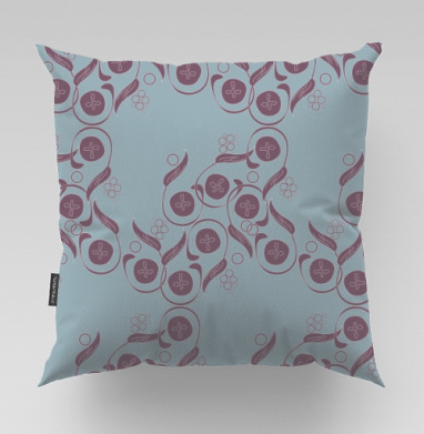 Изящный винтажный растительный орнамент Floral Pattern / Цветочный узор, Подушка велюр плюшевая 45х45