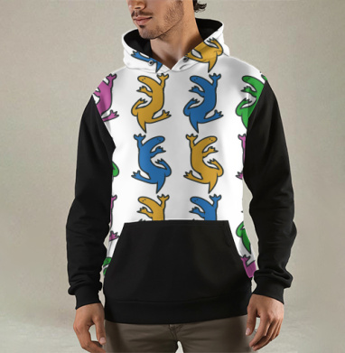 Разноцветные ящерицы на сером фоне Colorful lizards on gray background - Магазин футболок crazycolors