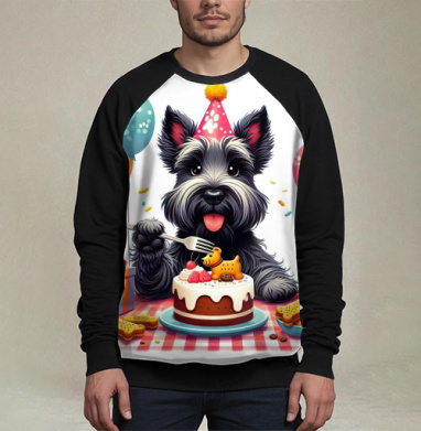 Фотография футболки Маленький черный терьер отмечает первый юбилей Birthday Dog Party