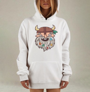 Довольный бородач, Hoodie Mjhigh Dig, оверсайз, утепленная