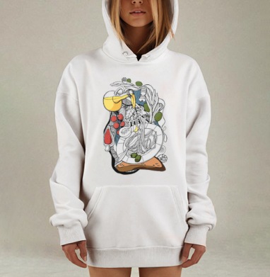 Итальянская кухня: динамичное смешение вкусов, Hoodie Mjhigh Dig, оверсайз, утепленная