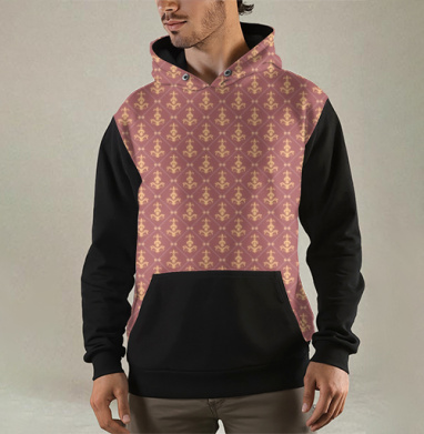 Lily Seamless Pattern / Узор геральдической лилии на темно-розовом фоне, Толстовка мужская Regular 3D