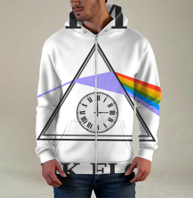 Преобразование света через время с часами Pink Floyd, Толстовка мужская на молнии 3Д полная запечатка