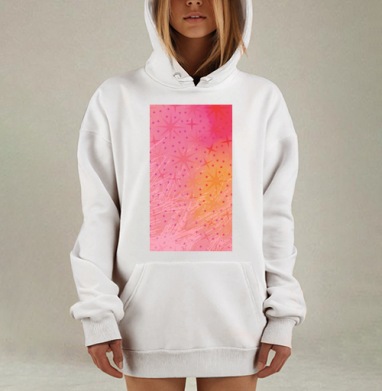 Розовые Звезды Летят Вечером на Подушке, Hoodie Mjhigh Dig, оверсайз, утепленная