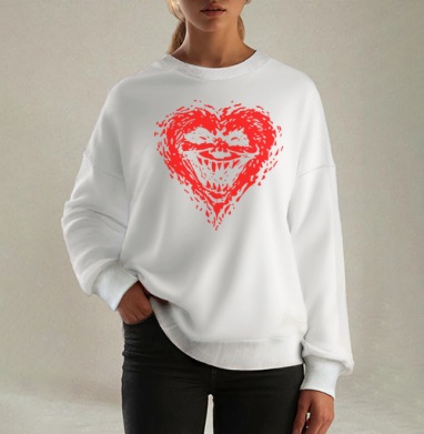 Evilheart, Свитшот оверсайз белый женский