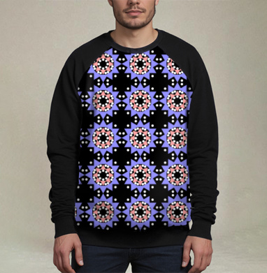 Lavender abstract pattern with stars / Абстрактный лавандовый паттерн в современном стиле, Свитшот мужской 3D / хлопок